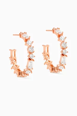 Buy CZ by Kenneth Jay Lane Rose Gold CZ Hoop Earrings in Rhodium plated Brass For Women Online Ounass Saudi