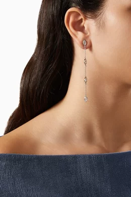 Buy CZ by Kenneth Jay Lane Silver CZ Delicate Chain Drop Earrings in Rhodium plated Brass For Women Online Ounass Saudi