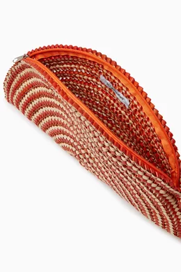 Buy Nannacay Orange Small Valentina Clutch Bag in Piacava Straw