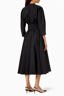 ワンピース ALAIA JAPANESE POPLIN SLEEVELESS DRESS ALAÏA BELTED MIDI JAPANESE POPLIN DRESS | ALAÏA TR