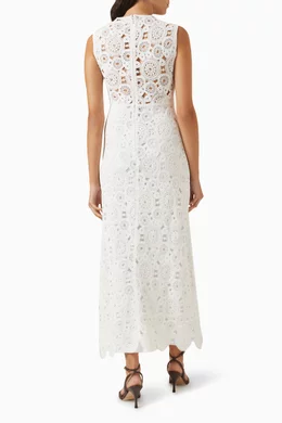 Buy Leo Lin White Serena Midi Dress in Crochet For Women Online | Ounass  Saudi