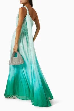 open lace back dress One Shoulder Long Sleeve Prom Dress