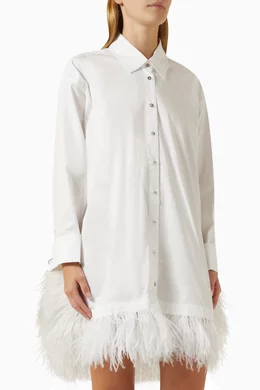 Buy Marques Almeida White Feather-hem Shirt Mini Dress For Women