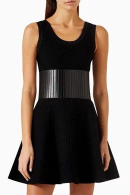 ALAÏA ベルト STRIPES CORSET NOIR 70 Buy Alaïa Black Stripes Corset Belt in Leather & Stretch Fabric