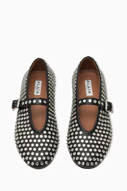 バレエシューズ Alaia Nappa Ballerinas With Crystals ALAÏA Black Rhinestone Ballet Flats | ALAÏA US