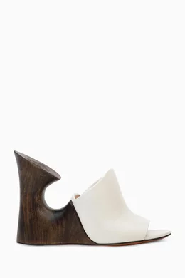 Buy Alaïa White La Sculpture 100 Mule Sandals in Calfskin