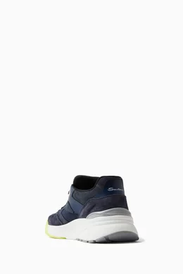 Buy Santoni Blue Hy-run Low-top Sneakers in Mesh-knit