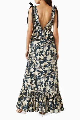 Buy Agua by Agua Bendita Multicolour Infinito Perla Maxi Dress in Cotton-poplin For Women Online