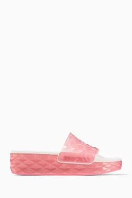 Buy Jimmy Choo Pink Diamond Slide F Sandals in Rubber For Women Online Ounass Saudi