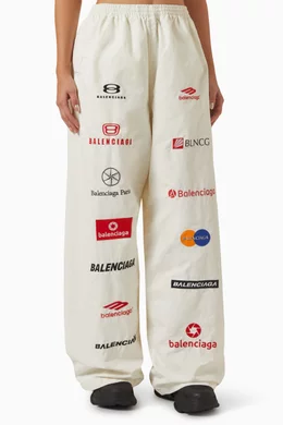 Buy Balenciaga White Unisex Top League Trackpants in Cotton-canvas