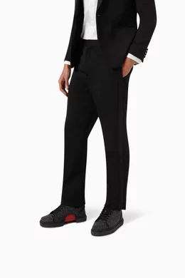 Buy Christian Louboutin Black Adolon Junior Sneakers in Calf