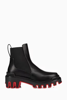 Buy Christian Louboutin Black Marchacroche Dune Ankle Boots in Leather For Women Online Ounass Saudi