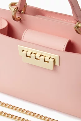 Buy ZAC Zac Posen Pink Small Earthette Double Compartment Top Handle Bag in Soft Leather For Women Online Ounass Saudi