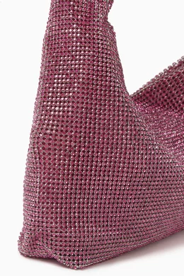 Buy Kara Pink Mini Armpit Shoulder Bag in Crystal Mesh For Women