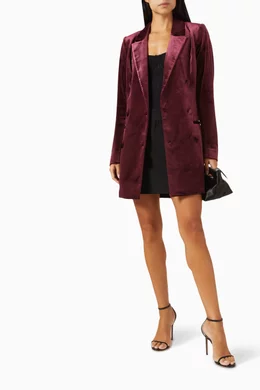 burgundy velvet blazer dress Stacy Adams Men's Hybrid-fit Velvet Jacket W/ Notch Lapel Wine / 56L / SMJ111H1-03 main image 0