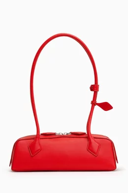 Buy Alaïa Red Small Le Teckel Shoulder Bag in Leather For