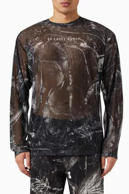 Buy 44 Label Group Black x Anyma Eternity T-shirt in Mesh For Men 