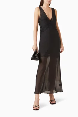 Buy SIR The Label Black Avellino Lace Layered Dress in SIlk-chiffon For  Women Online | Ounass Saudi