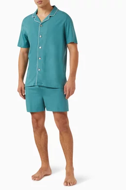 Buy Derek Rose Green Basel Pyjamas in Micro Modal For Men Online