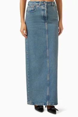 Buy Prada Blue Maxi Skirt in Denim For Women Online | Ounass Saudi