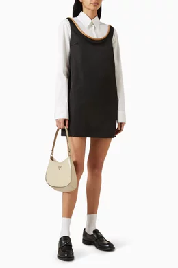 Buy Prada Black Triangle Logo Mini Dress in Re-nylon For