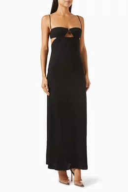 chinese dress ladies Flowy Black Maxi Dress - Casual Dresses