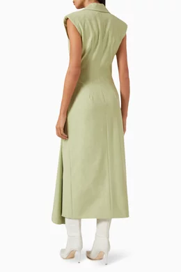 Buy ANNA QUAN Green Victoria Midi Dress For Women Online | Ounass Saudi