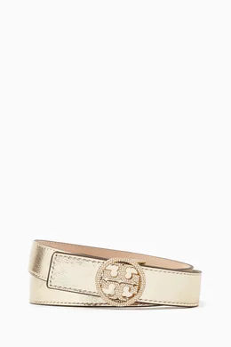 Buy Tory Burch Gold Miller Crystal Embellished Belt in  display picture 1