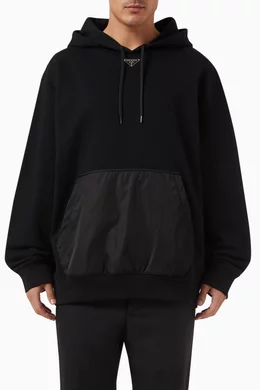 Buy Prada Black Logo Hoodie in Technical Cotton For Men Online Ounass Saudi