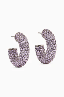 Buy Amina Muaddi Purple Small Cameron Crystal-embellished
