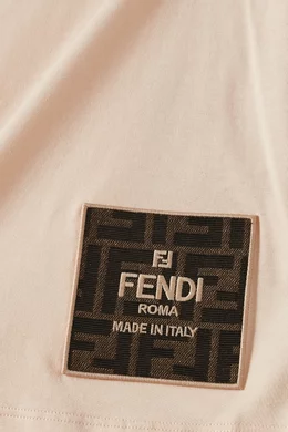 Buy Fendi Neutral Logo Tag T shirt in Cotton For Boys Online Ounass Saudi