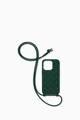 Buy Bottega Veneta Green iPhone 14 Pro Strap Phone Case in