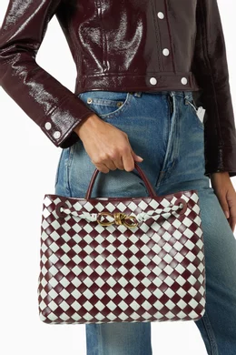 Buy Bottega Veneta Multicolour Medium Andiamo Top-handle Bag in