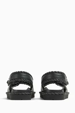 Buy Bottega Veneta Grey Jack Flat Sandals in Leather For Women