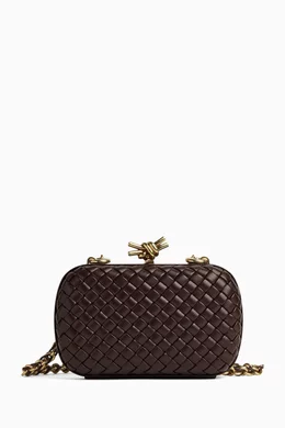 Buy Bottega Veneta Brown Knot Minaudiere Clutch in Padded