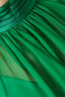 Buy Alice + Olivia Green Lanelle Maxi Cape Dress in Chiffon For Women  Online | Ounass Saudi