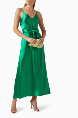 Buy Alice + Olivia Green Lanelle Maxi Cape Dress in Chiffon For Women  Online | Ounass Saudi