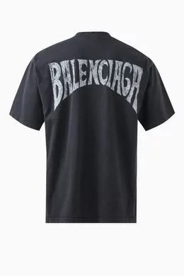 Buy Balenciaga Black Unisex Paris Tropical Medium-fit T-shirt in