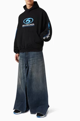 Buy Balenciaga Black Unisex Surfer Oversized Hoodie in