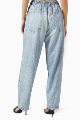 Buy Alexander Wang Blue Denim print Trackpants in Tech Nylon For Women Online Ounass Saudi