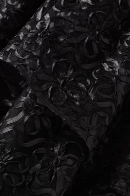 スーツ・フォーマル・ドレス GANNI / RIBBON TULLE FLOUNCE MIDI DRESS Buy Ganni Black Flounce Midi Dress in Ribbon Tulle For Women