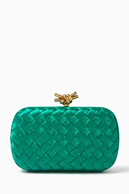 Bottega veneta silk knot clutch online