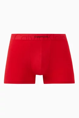 Buy Calvin Klein Red Embossed Icon Medium rise Trunks in Stretch jersey For Men Online Ounass Saudi