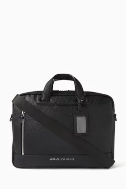 Buy Armani Exchange Black Briefcase in Faux Leather For Men Online Ounass Saudi