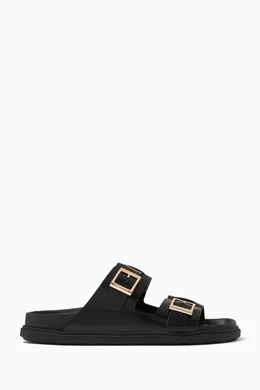 Buy Birkenstock Black St Barths Two strap Sandals in Leather For Women Online Ounass Saudi