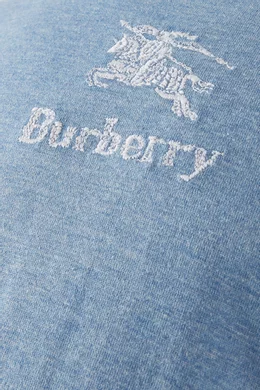 Buy Burberry Blue Logo embroidered T shirt Dress in Cotton Jersey For Girls Online Ounass Saudi