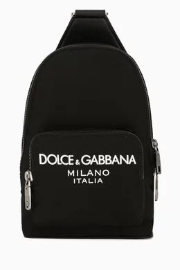 Buy Dolce & Gabbana Black Small DG Logo Crossbody Backpack in