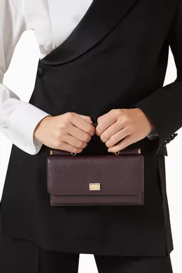 Buy Dolce Gabbana Burgundy Mini Wallet on Chain in Leather For Women Online Ounass Saudi