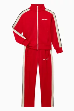 Buy Palm Angels Red Logo Print Striped Track Pants in Cotton Blend For Boys Online Ounass Saudi