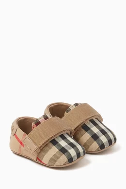 Buy Burberry Neutral Check print Shoes For Baby Girls Online Ounass Saudi
